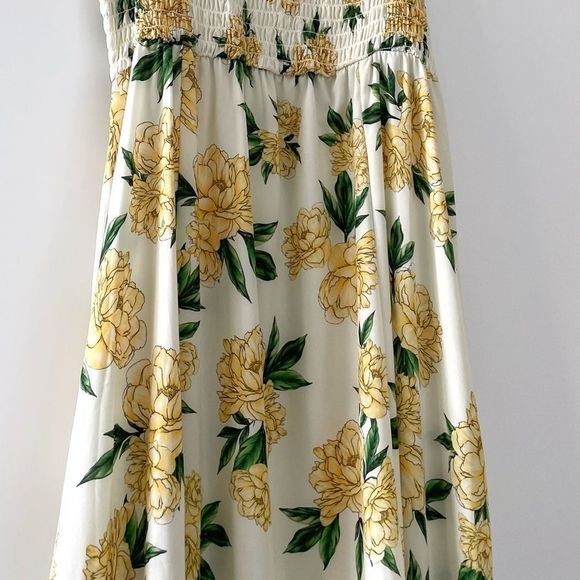 Agua Bendita Leandra Voila Dress Deco Yellow Floral Maxi Smocked Ruffle Shopbop - Picture 10 of 15